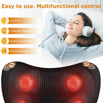 24W Homedics Шиацу массажная подушка Черная беспроводная массажная подушка